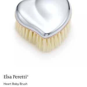 Tiffany & Co. Elsa Peretti Heart Baby Brush in Silver and Cream